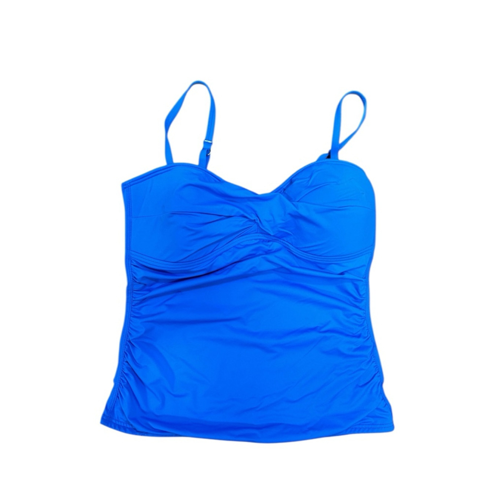 Tommy Bahama Blue Ruched Tankini Top S - Picture 2 of 7